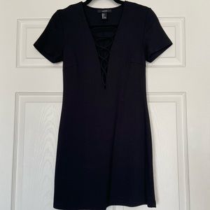 Forever21: Black Crisscross Mini Dress [Size: Small]